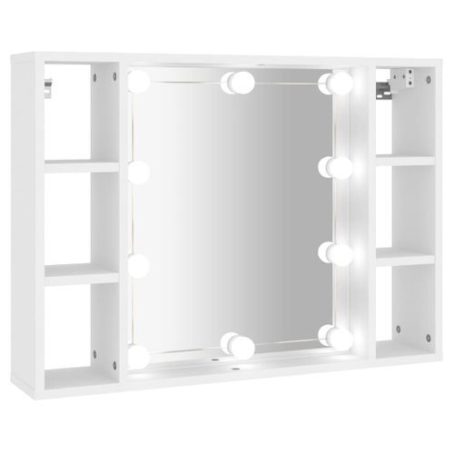 Armoire à miroir avec LED Blanc 76x15x55 cm - Photo n°2; ?>