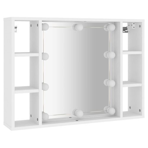 Armoire à miroir avec LED Blanc 76x15x55 cm - Photo n°3; ?>