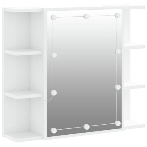 Armoire à miroir avec LED Blanc brillant 70x16,5x60 cm - Photo n°2; ?>