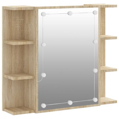 Armoire à miroir avec LED Chêne sonoma 70x16,5x60 cm - Photo n°2; ?>