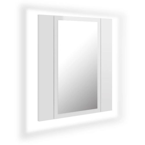 Armoire à miroir de bain à LED Blanc brillant 40x12x45 cm - Photo n°2; ?>