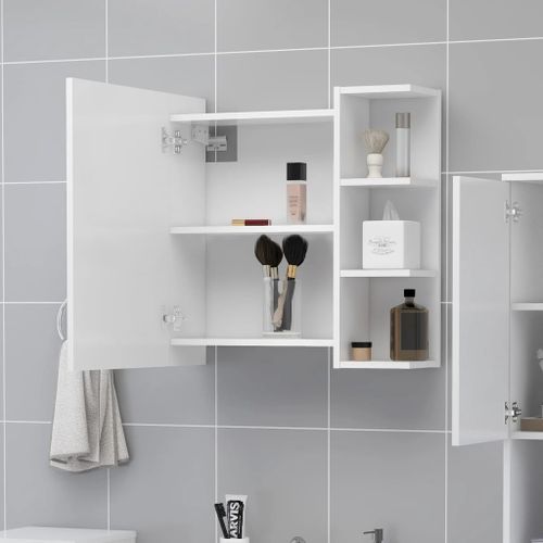 Armoire à miroir de bain Blanc 62,5x20,5x64 cm - Photo n°3; ?>