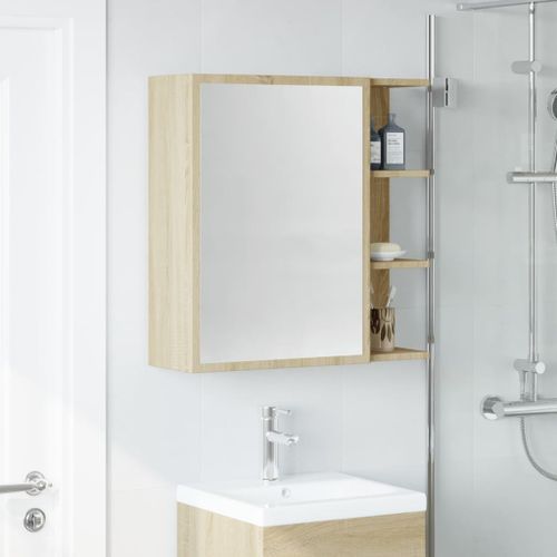 Armoire à miroir de bain Chêne sonoma 62,5x20,5x64 cm - Photo n°3; ?>