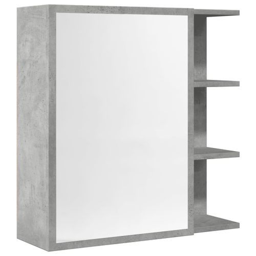 Armoire à miroir de bain Gris béton 62,5x20,5x64cm - Photo n°2; ?>