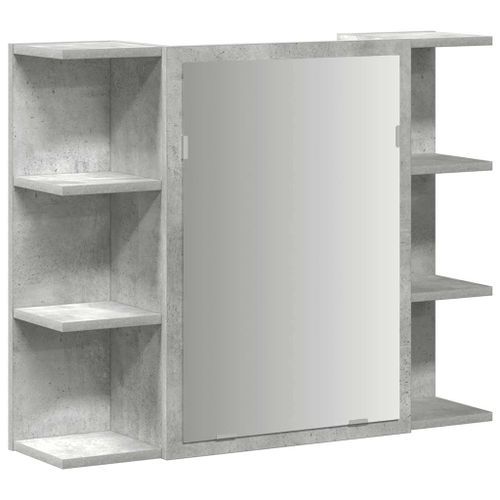 Armoire à miroir de bain Gris béton 80x20,5x64 cm - Photo n°2; ?>