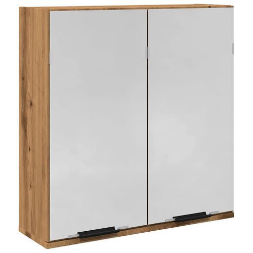 Armoire à miroir de salle de bain chêne artisanal 64x20x66,5 cm - Photo n°2; ?>