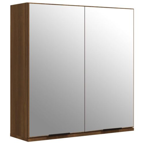 Armoire à miroir de salle de bain Chêne marron 64x20x67 cm - Photo n°2; ?>