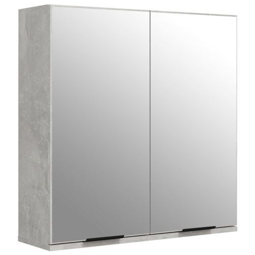 Armoire à miroir de salle de bain Gris béton 64x20x67 cm - Photo n°2; ?>