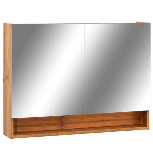 Armoire à miroir de salle de bain LED Chêne 80x15x60 cm MDF - Photo n°2; ?>