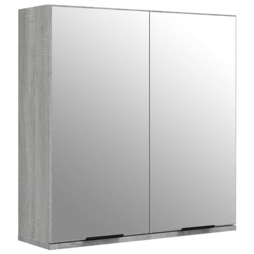 Armoire à miroir de salle de bain Sonoma gris 64x20x67 cm - Photo n°2; ?>