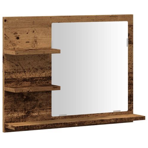 Armoire à miroir de salle de bain vieux bois bois d'ingénierie - Photo n°2; ?>