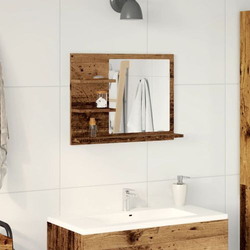 Armoire à miroir de salle de bain vieux bois bois d'ingénierie - Photo n°3; ?>