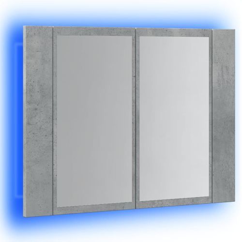 Armoire à miroir LED gris béton 60x12x45 cm bois d'ingénierie - Photo n°3; ?>