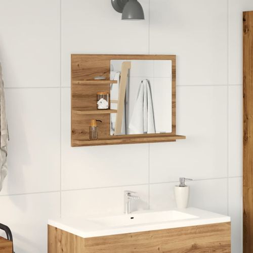 Armoire à miroir salle de bain chêne artisanal 60x10,5x45 cm - Photo n°3; ?>