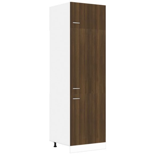 Armoire à réfrigérateur Chêne marron 60x57x207 cm Bois - Photo n°2; ?>