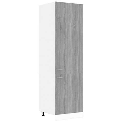 Armoire à réfrigérateur Sonoma gris 60x57x207 cm Bois - Photo n°2; ?>