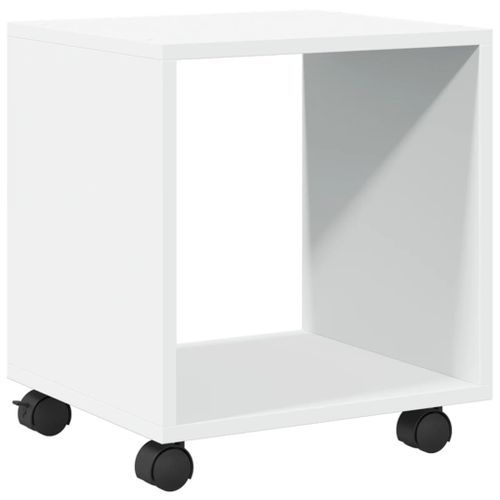 Armoire à roulettes blanc 37x33x42,5 cm bois d’ingénierie - Photo n°2; ?>