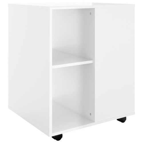 Armoire à roulettes Blanc brillant 60x53x72 cm - Photo n°3; ?>