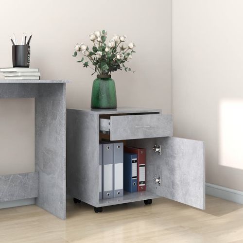 Armoire à roulettes Gris béton 45x38x54 cm - Photo n°3; ?>