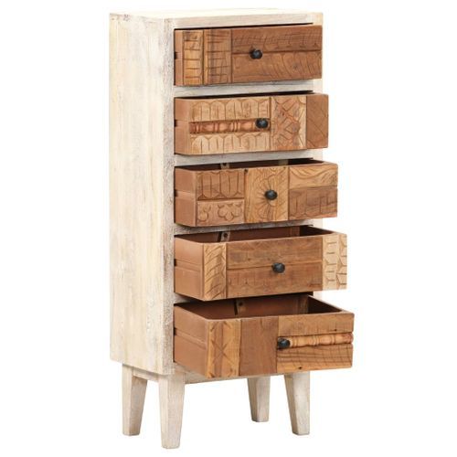 Armoire à tiroirs 45 x 30 x 105 cm Bois de récupération massif - Photo n°3; ?>