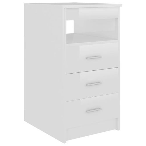 Armoire à tiroirs Blanc brillant 40x50x76 cm Bois d'ingénierie - Photo n°2; ?>