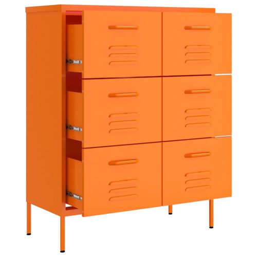 Armoire à tiroirs Orange 80x35x101,5 cm Acier - Photo n°2; ?>