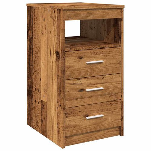 Armoire à tiroirs vieux bois 40x50x76 cm bois d'ingénierie - Photo n°2; ?>