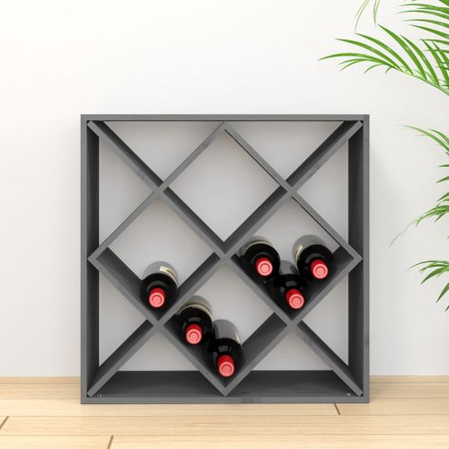 Armoire à vin Gris 62x25x62 cm Bois de pin massif - Photo n°3; ?>