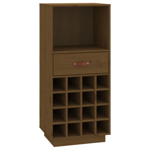 Armoire à vin Marron miel 45x34x100 cm Bois de pin massif - Photo n°2; ?>