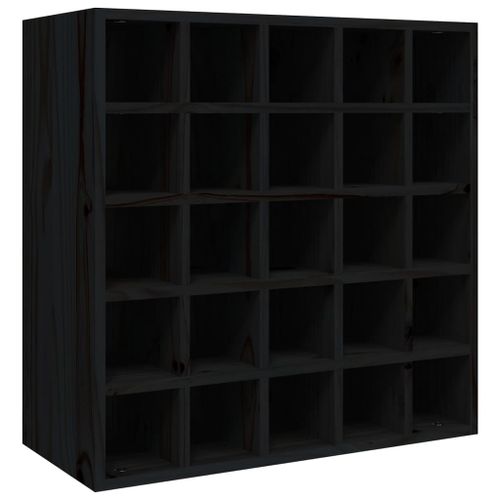 Armoire à vin Noir 56x25x56 cm Bois de pin massif - Photo n°2; ?>