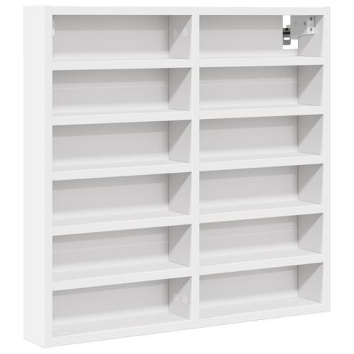 Armoire à vitrine blanc 60x8,5x58 cm bois d'ingénierie - Photo n°2; ?>