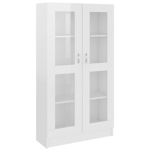 Armoire à vitrine Blanc brillant 82,5x30,5x150 cm - Photo n°3; ?>