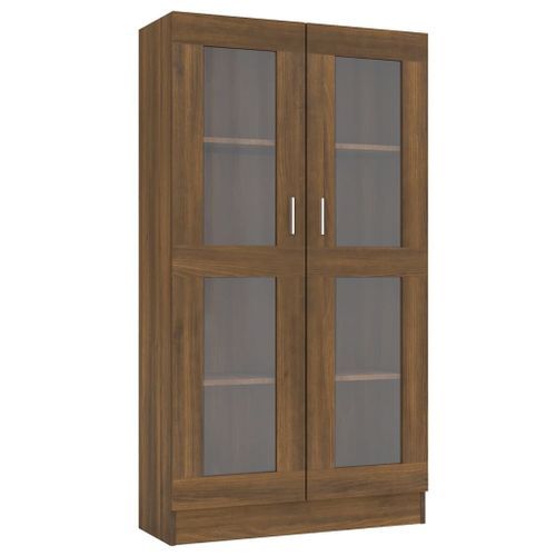 Armoire à vitrine Chêne brun 82,5x30,5x150 cm Bois d'ingénierie - Photo n°2; ?>