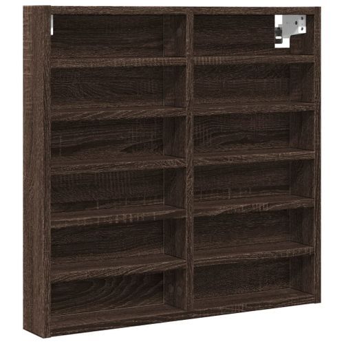 Armoire à vitrine chêne marron 60x8,5x58 cm bois d'ingénierie - Photo n°2; ?>