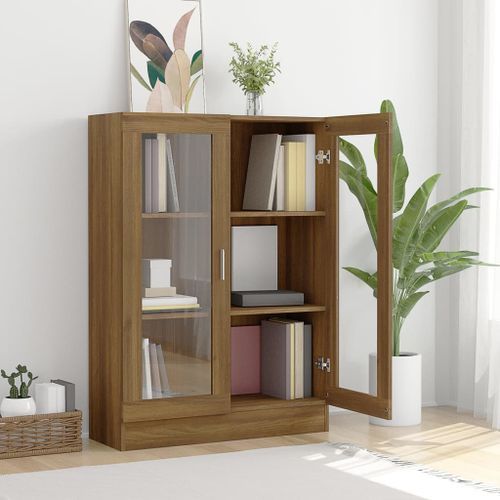 Armoire à vitrine Chêne marron 82,5x30,5x115cmBois d'ingénierie - Photo n°3; ?>