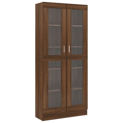 Armoire à vitrine Chêne marron 82,5x30,5x185,5cmBois ingénierie - Photo n°2; ?>