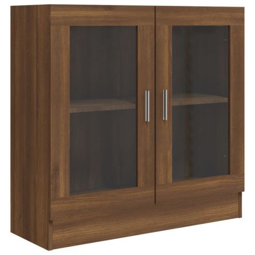 Armoire à vitrine Chêne marron 82,5x30,5x80cm Bois d'ingénierie - Photo n°2; ?>