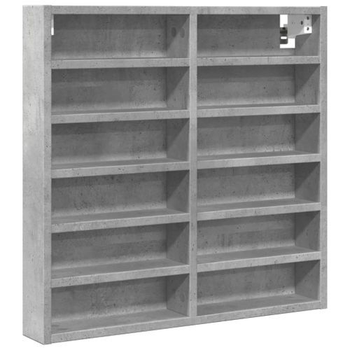 Armoire à vitrine gris béton 60x8,5x58 cm bois d'ingénierie - Photo n°2; ?>