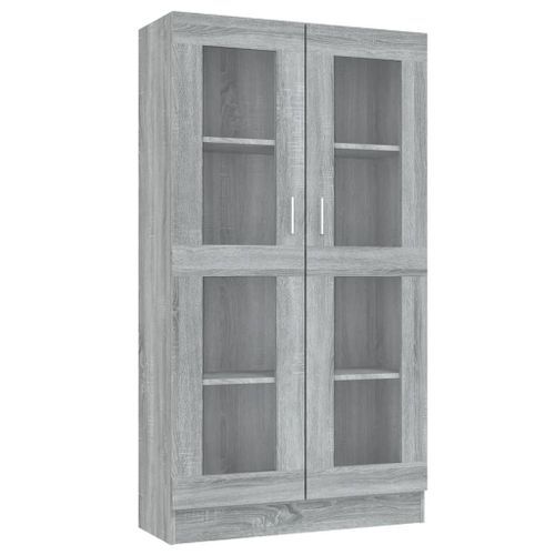 Armoire à vitrine Sonoma gris 82,5x30,5x150cm Bois d'ingénierie - Photo n°2; ?>