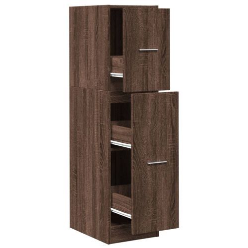 Armoire apothicaire chêne marron 30x41x118 cm bois d'ingénierie - Photo n°2; ?>