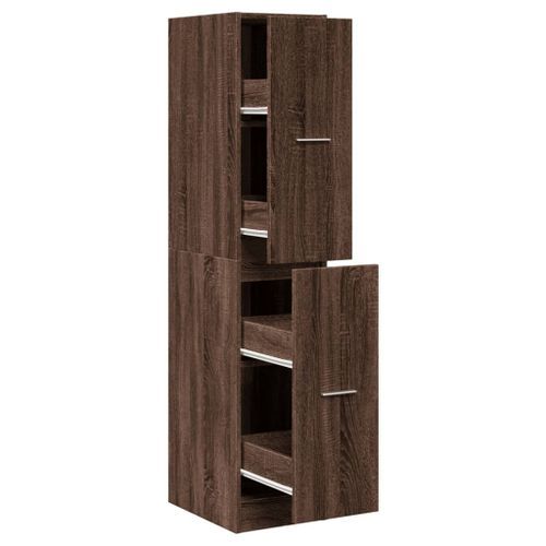 Armoire apothicaire chêne marron 30x41x144,5 cm bois ingénierie - Photo n°2; ?>