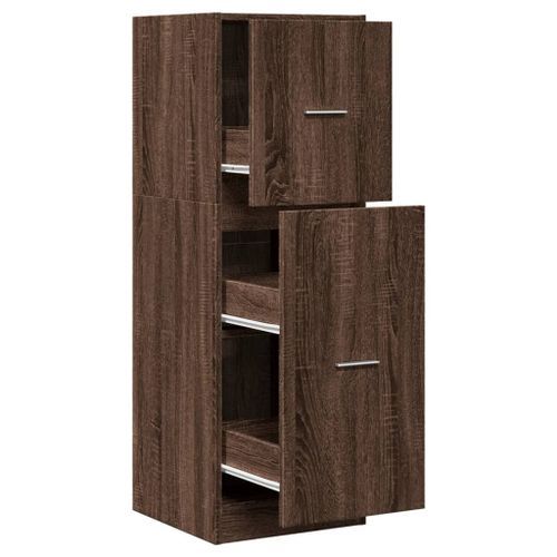 Armoire apothicaire chêne marron 40x41x118 cm bois d'ingénierie - Photo n°2; ?>