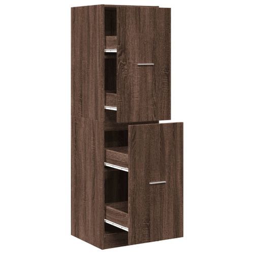 Armoire apothicaire chêne marron 40x41x144,5 cm bois ingénierie - Photo n°2; ?>