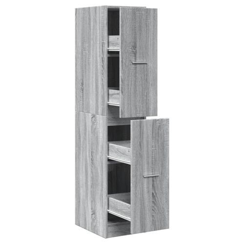 Armoire apothicaire sonoma gris 30x41x144,5cm bois d'ingénierie - Photo n°2; ?>