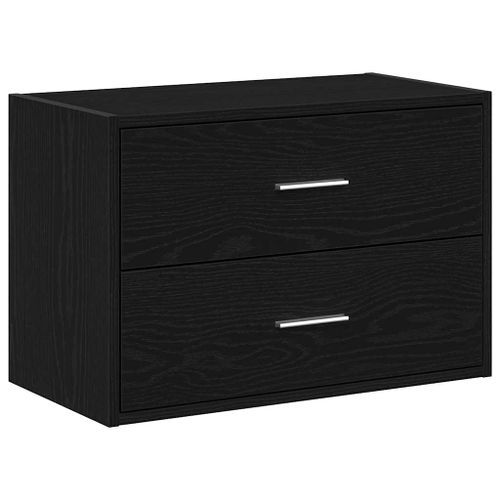 Armoire avec 2 tiroirs chêne noir 60x31x40 cm bois d'ingénierie - Photo n°2; ?>