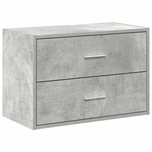 Armoire avec 2 tiroirs gris béton 60x31x40 cm bois d'ingénierie - Photo n°2; ?>