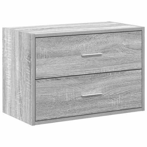 Armoire avec 2 tiroirs sonoma gris 60x31x40cm bois d'ingénierie - Photo n°2; ?>