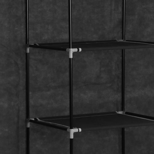 Armoire avec compartiments et barres Noir 150x45x175 cm Tissu - Photo n°2; ?>