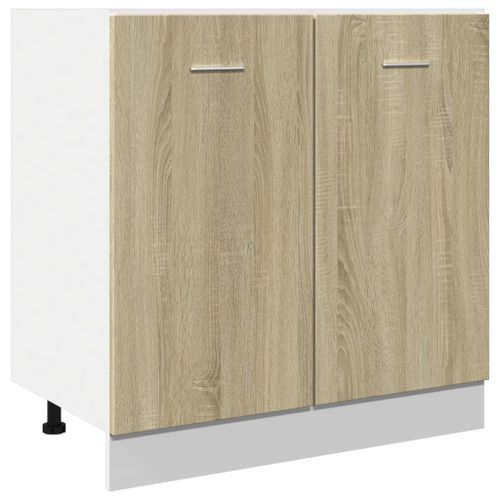 Armoire basse chêne sonoma 80x46x81,5 cm bois d’ingénierie - Photo n°2; ?>