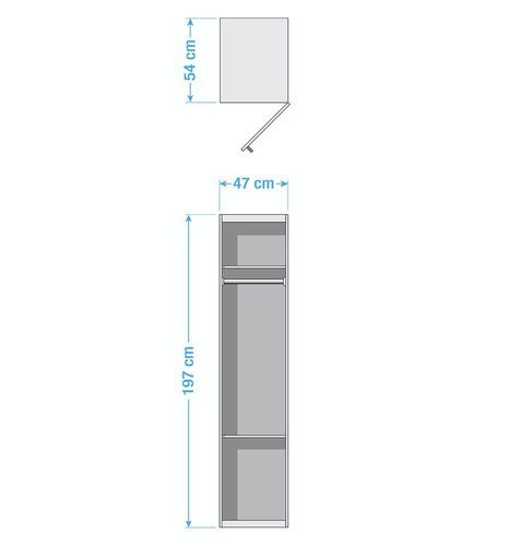 Armoire blanche 1 porte 2 tiroirs Romane 47 cm - Photo n°3; ?>